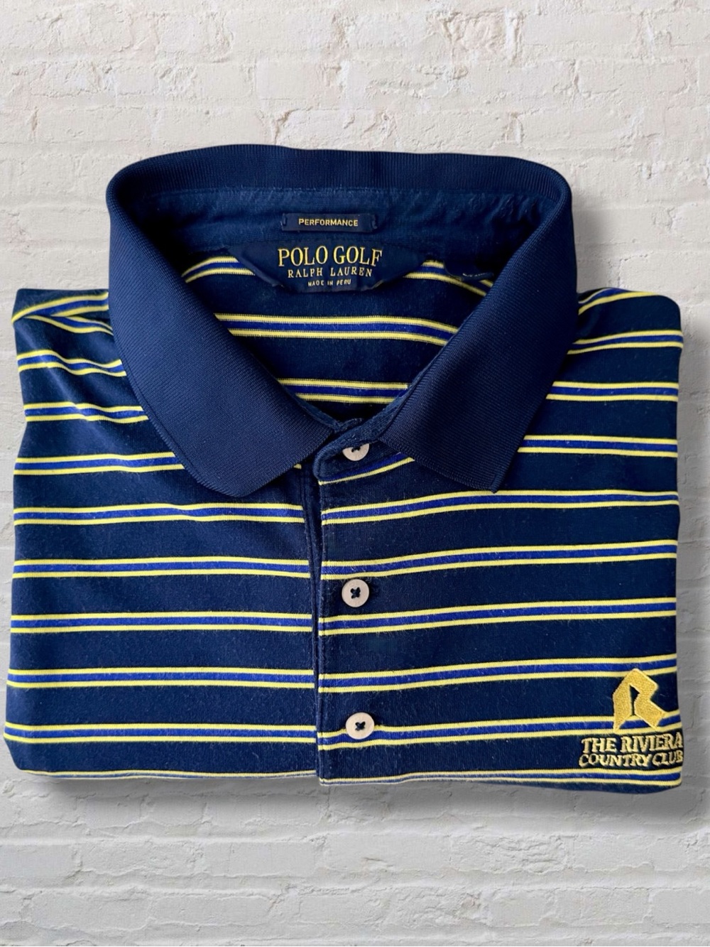 Polo Golf Ralph Lauren Riviera Country Club Striped Polo Shirt Large